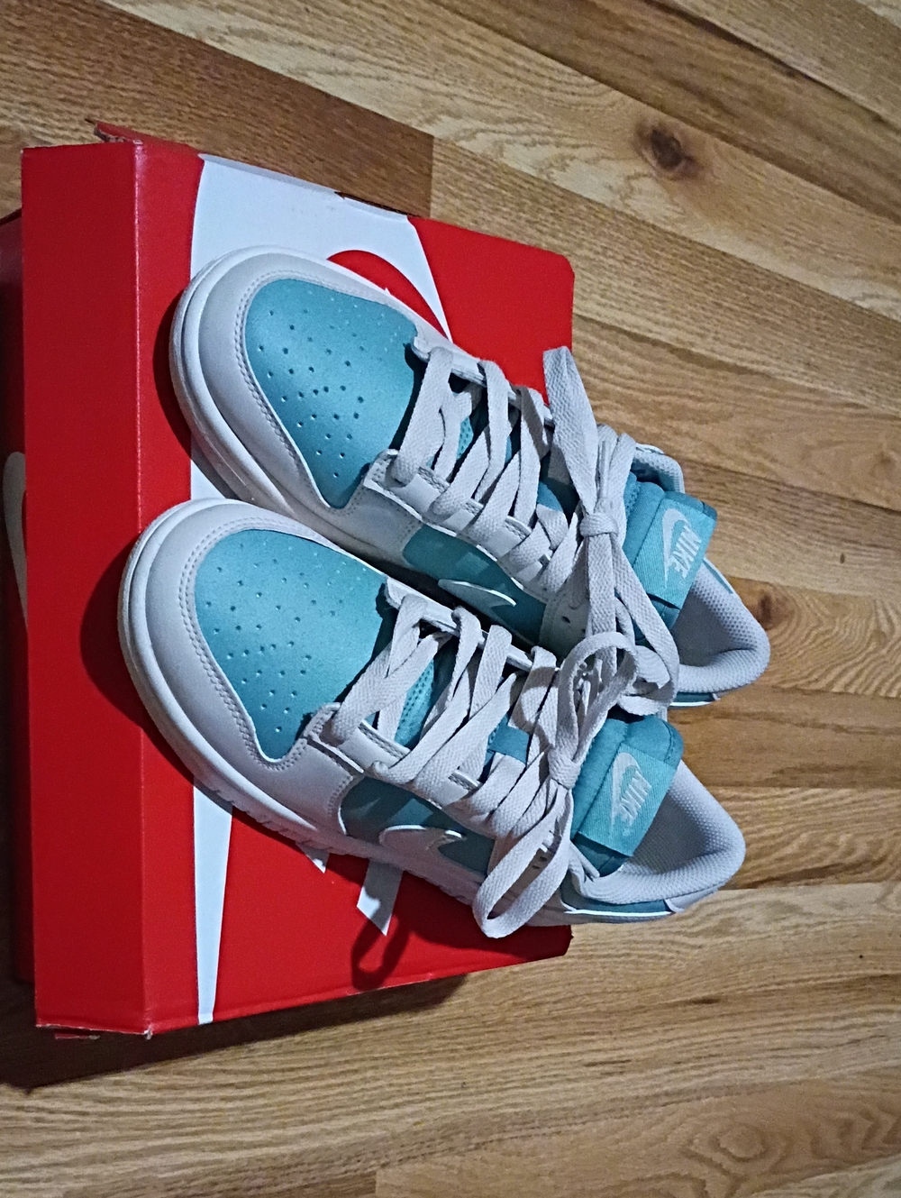 Nike Kids Light Turquoise & White Low-Top Sneakers